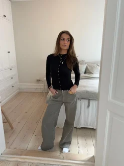 Leonora langærmet bluse - Sort