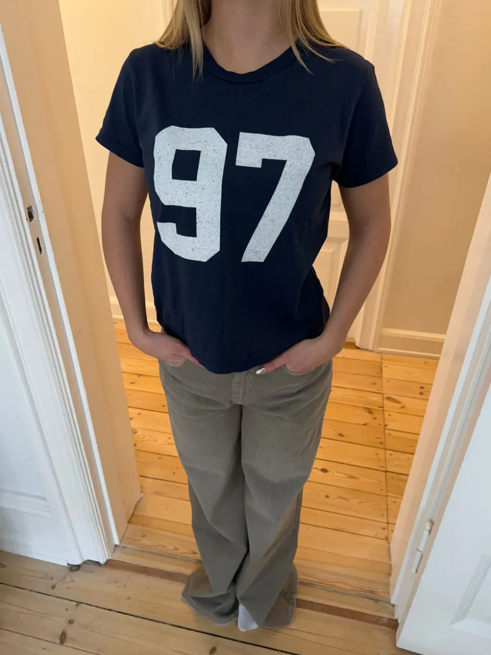 Lilana navy t-shirt m. 97 - Navy/hvid