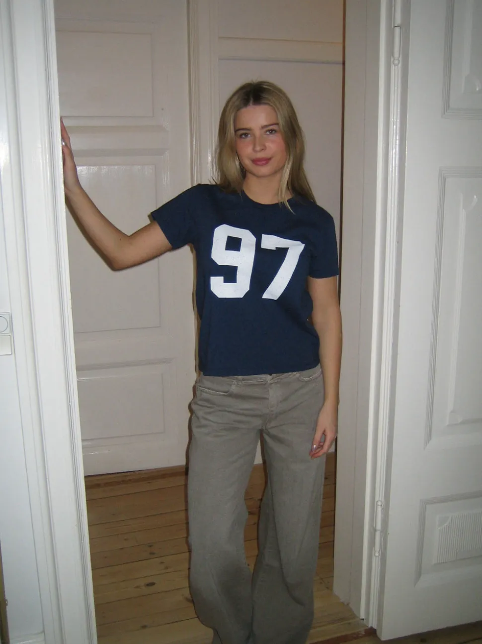 Lilana navy t-shirt m. 97 - Navy/hvid