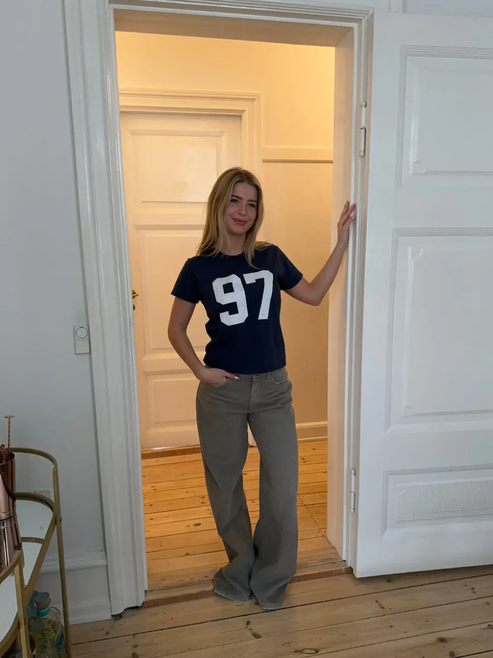 Lilana navy t-shirt m. 97 - Navy/hvid