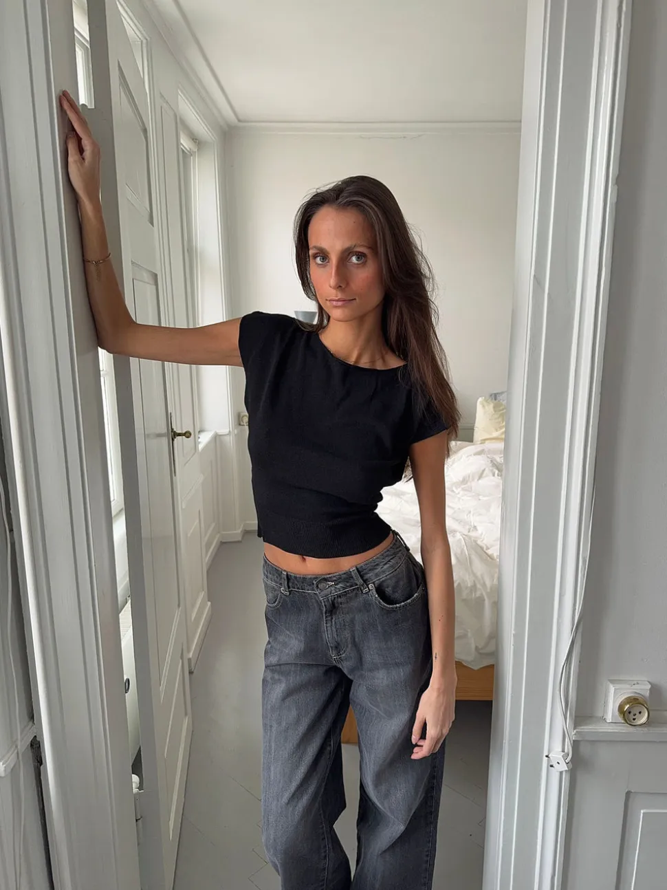 Lilu figursyet top - Sort