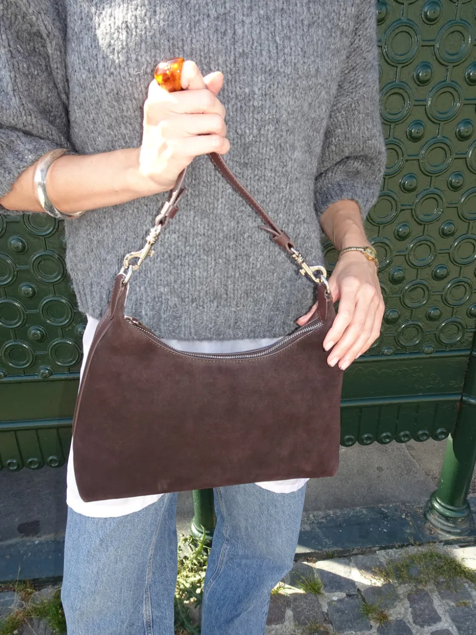 Lilu håndtaske - Brun/rød