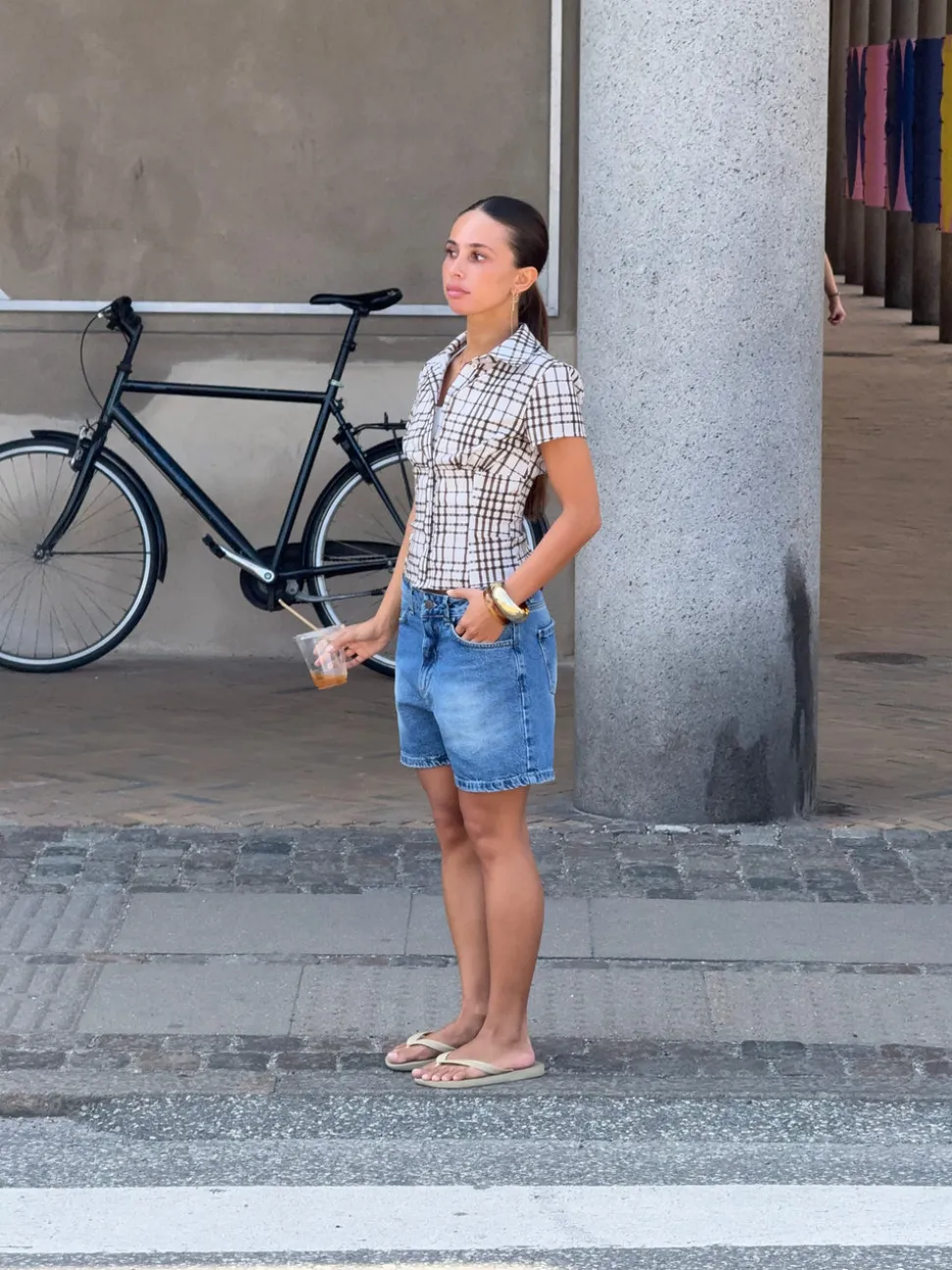 Linda bermudashorts - Blå denim