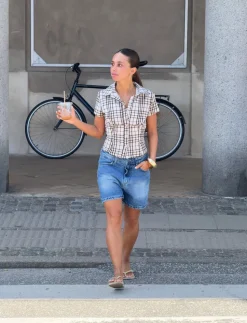 Linda bermudashorts - Blå denim