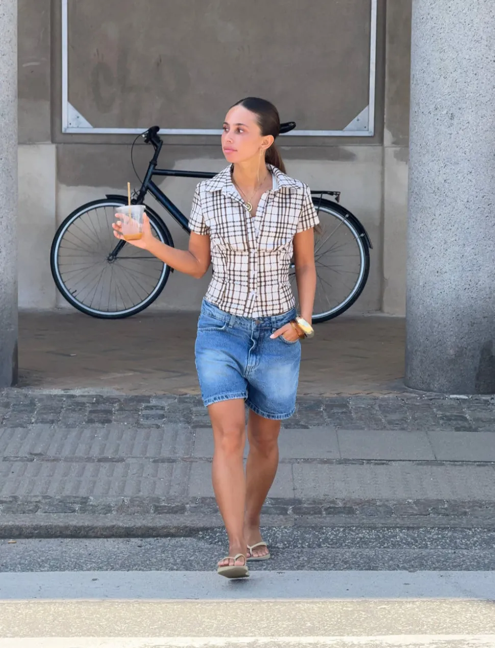 Linda bermudashorts - Blå denim