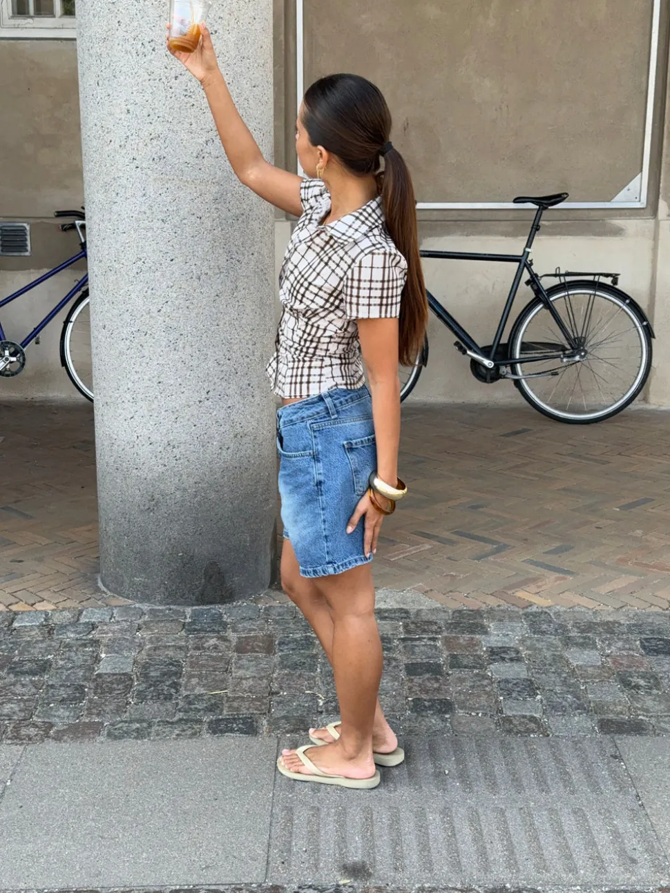 Linda bermudashorts - Blå denim