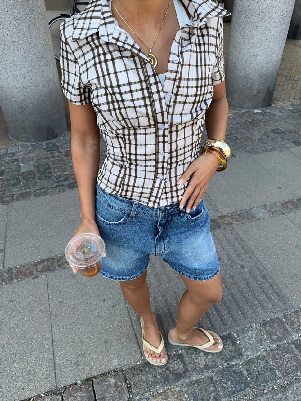 Linda bermudashorts - Blå denim