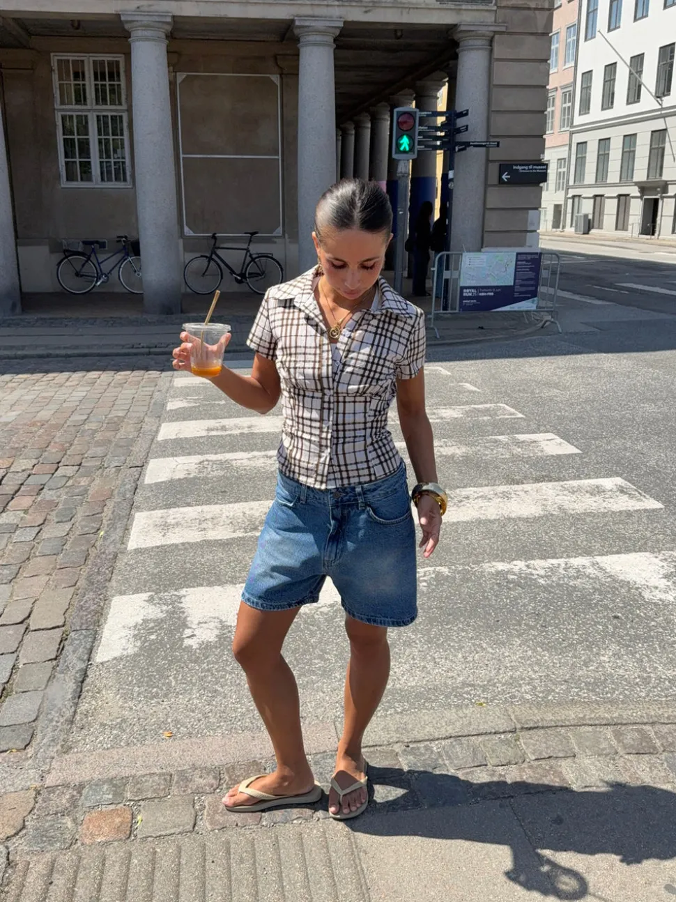 Linda bermudashorts - Blå denim