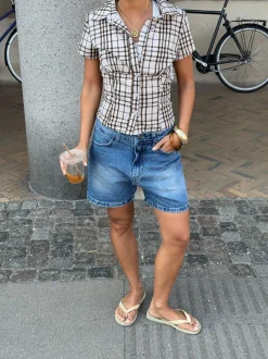Linda bermudashorts - Blå denim