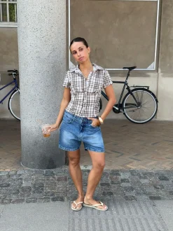 Linda bermudashorts - Blå denim
