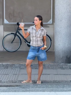 Linda bermudashorts - Blå denim