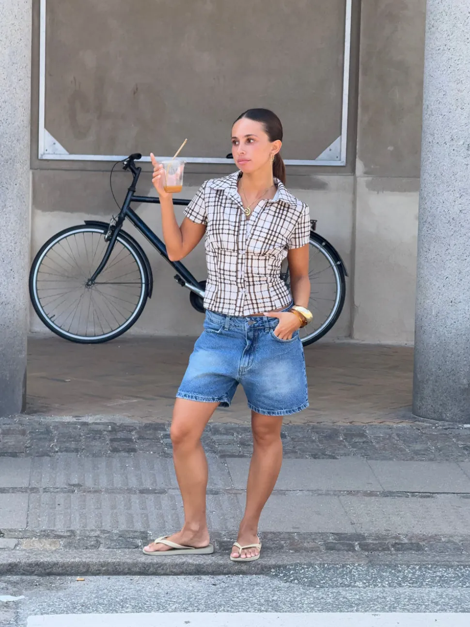 Linda bermudashorts - Blå denim