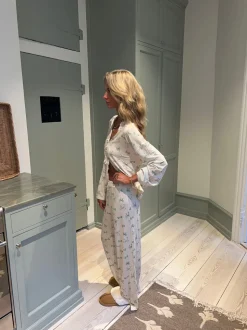 Linnea pyjamasbukser med sløjfer - Off white