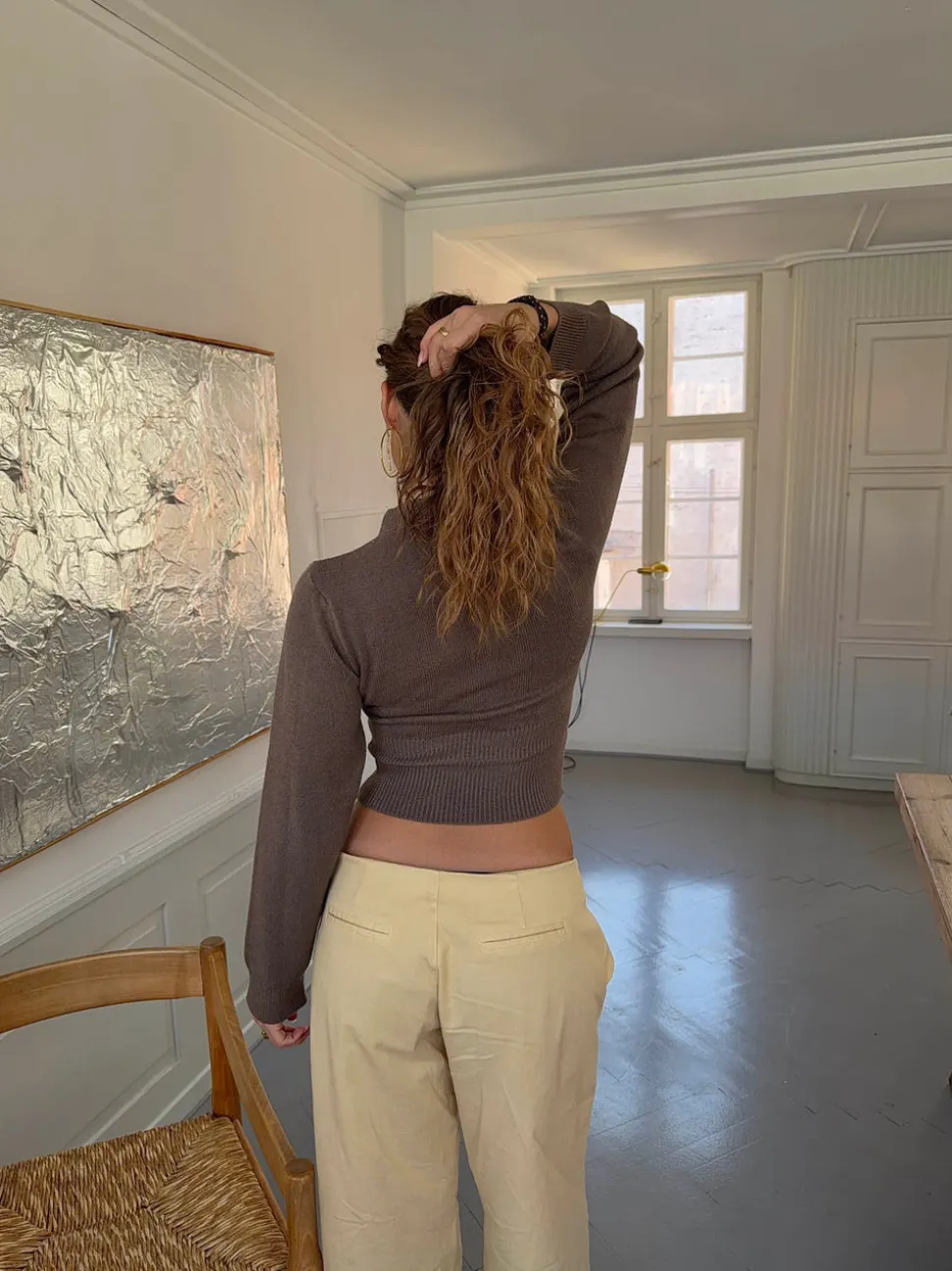 Lior figursyet striktrøje - Brun