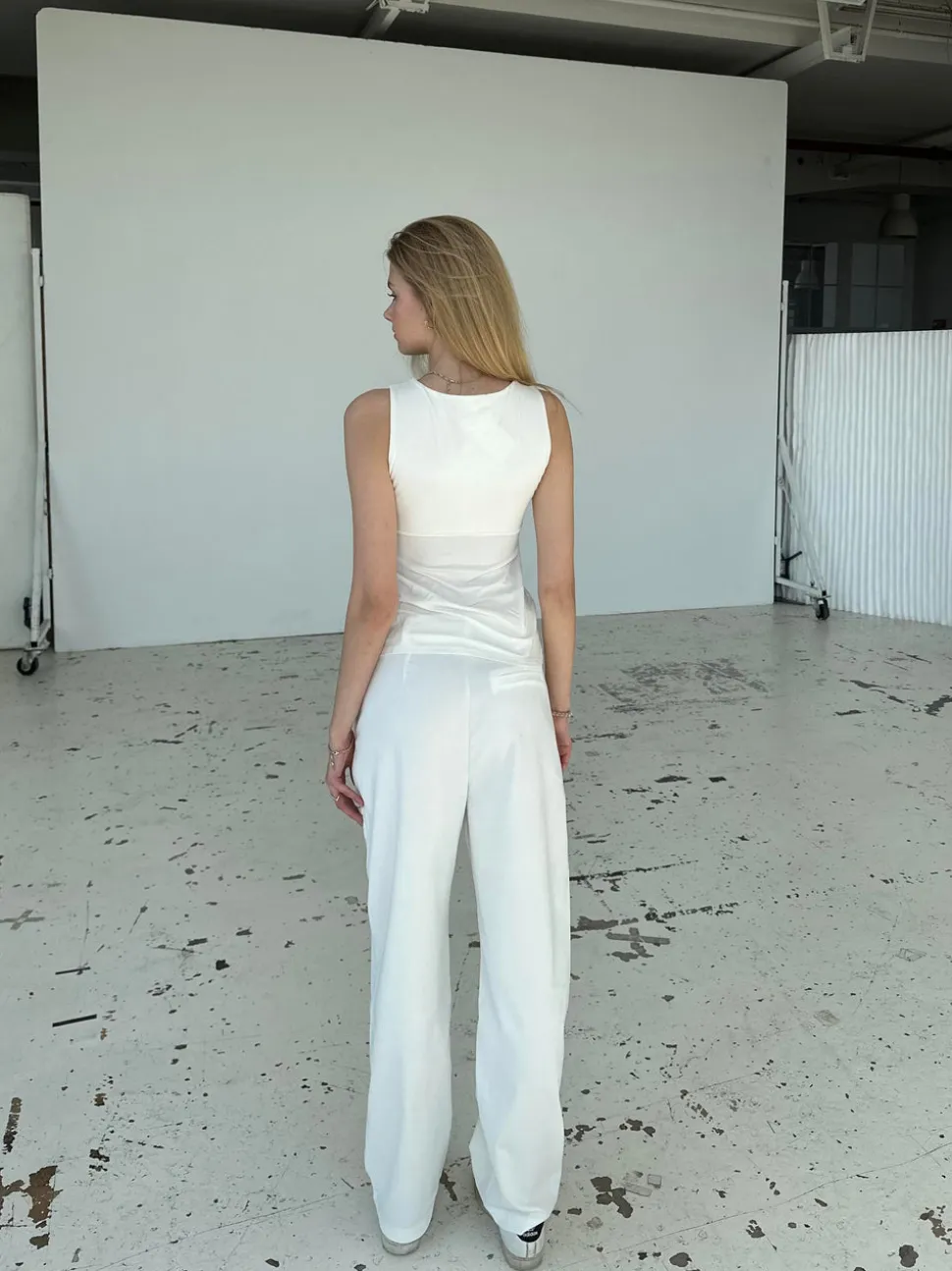 Lisette oversized suit bukser i fløjl - Off-white