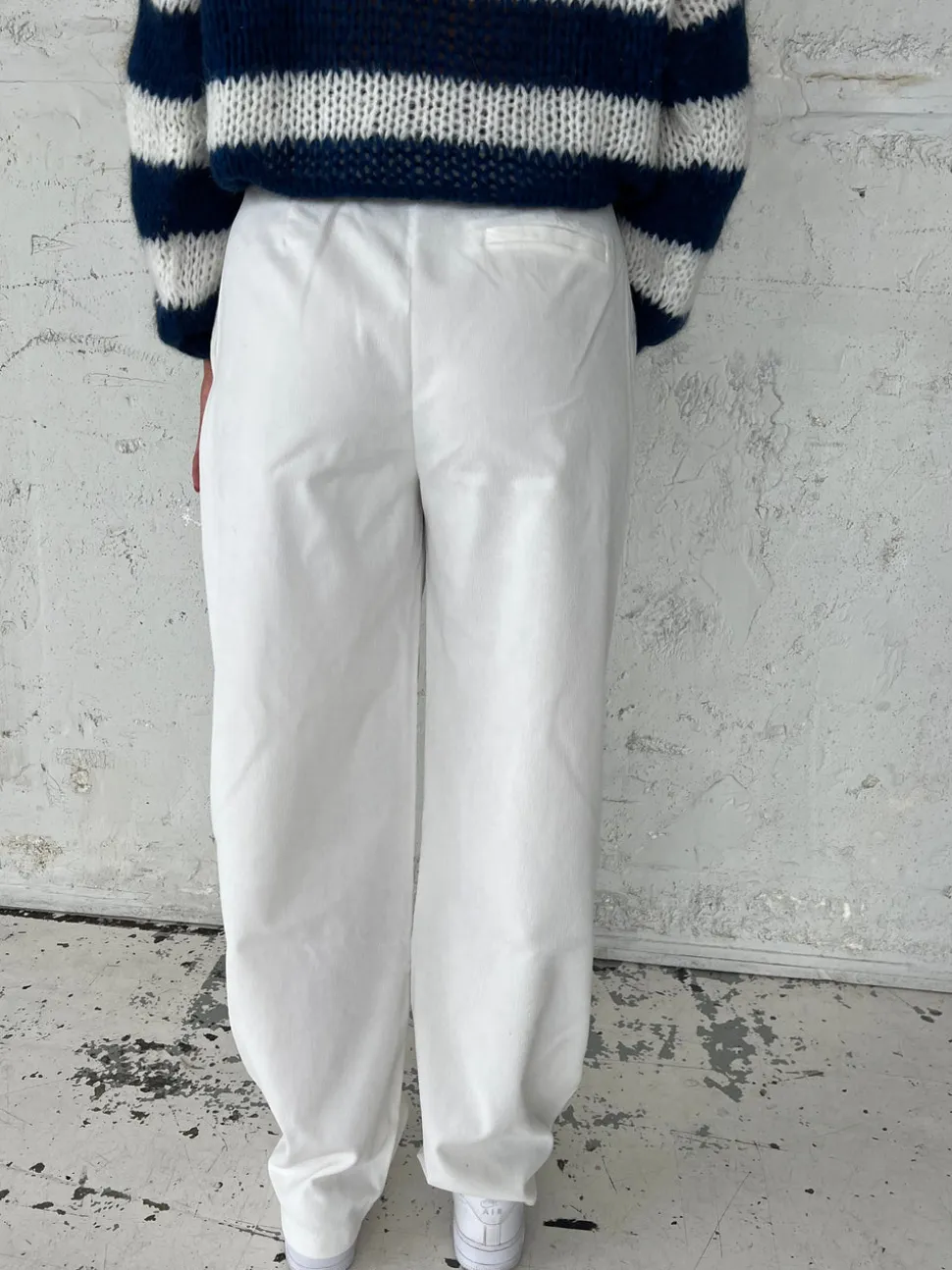 Lisette oversized suit bukser i fløjl - Off-white