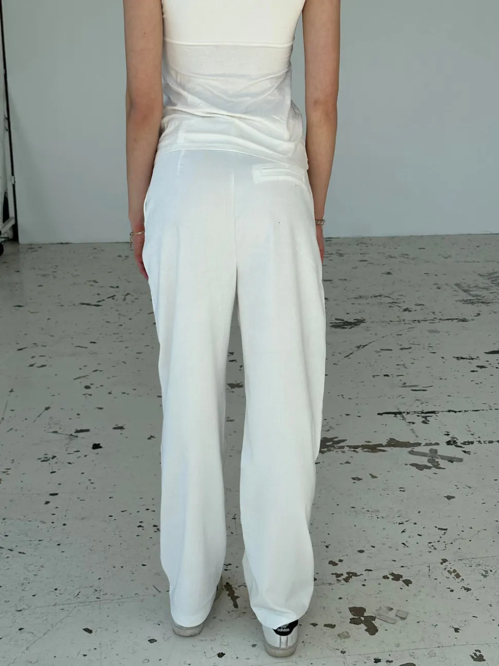 Lisette oversized suit bukser i fløjl - Off-white