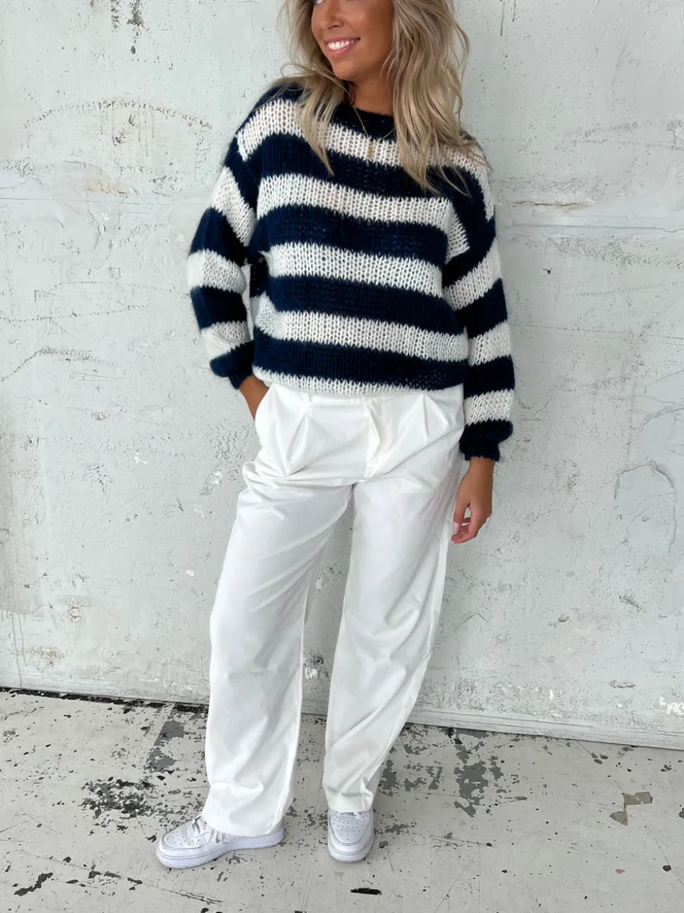 Lisette oversized suit bukser i fløjl - Off-white
