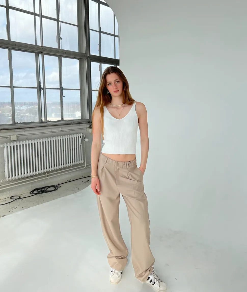 Lisette oversized suit bukser - Beige
