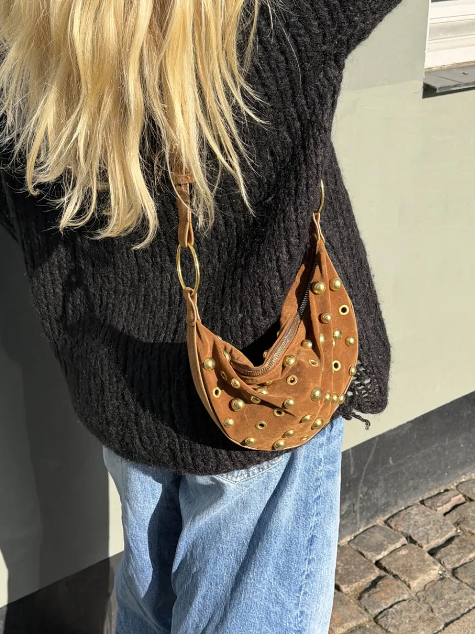 Loana taske med nitter - Brun