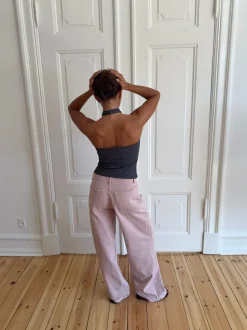 Loulou top med perledetalje - Grå