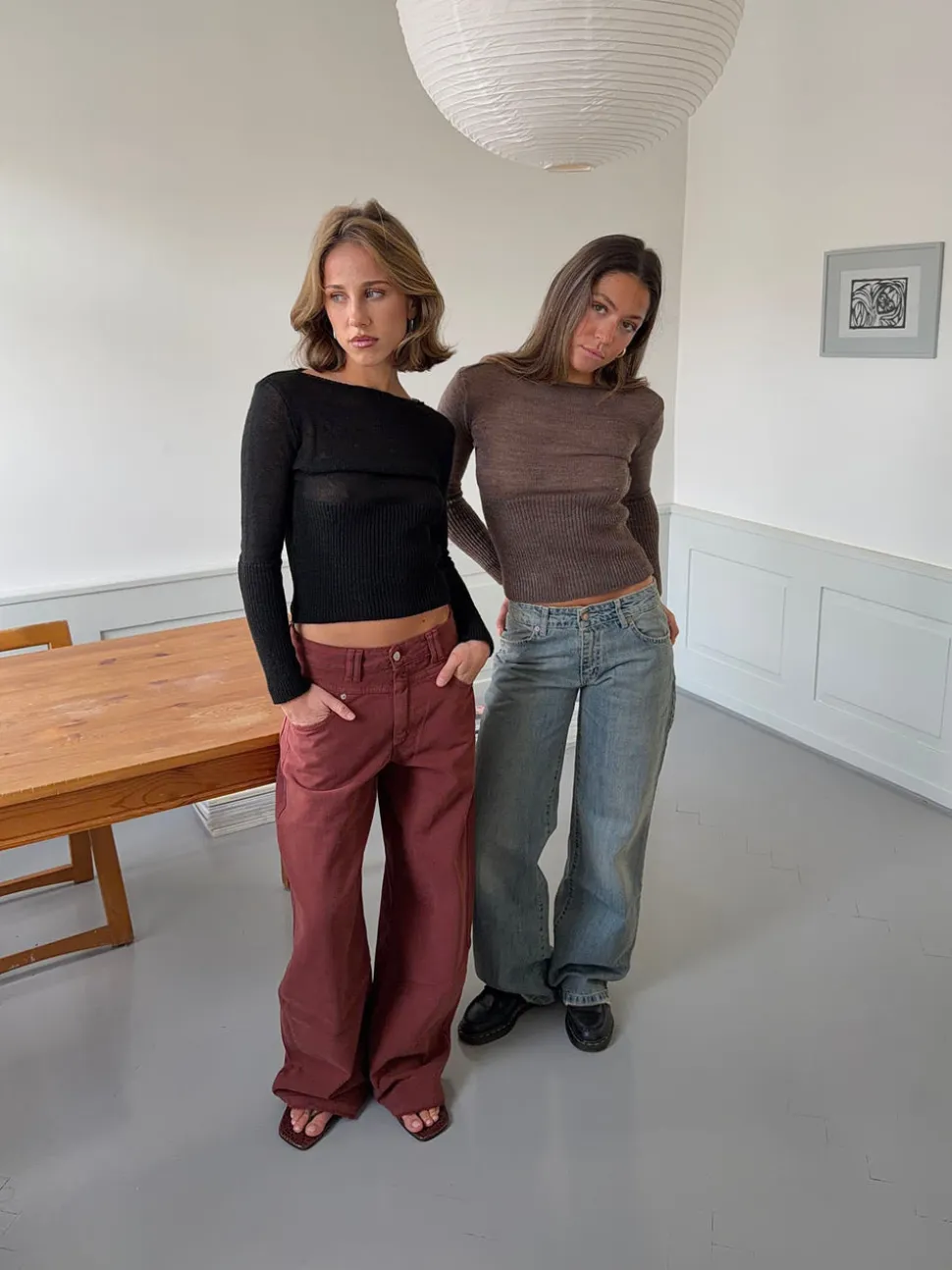 Lova figursyet striktrøje - Brun