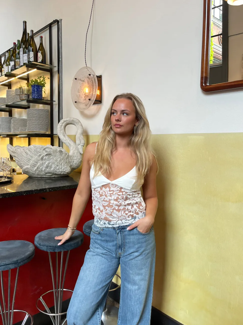 Lovre blondetop - Hvid