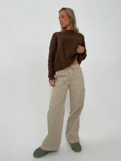 Lucille bukser med snørelukning - Beige