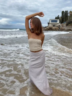 Lucy maxinederdel i hør - Beige