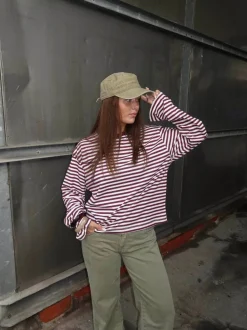 Lura bluse med striber - Rød/hvid