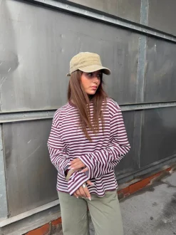 Lura bluse med striber - Rød/hvid