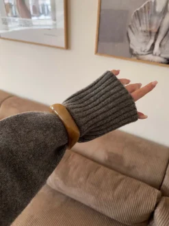 Lykke chunky armbånd - Mørk karamel