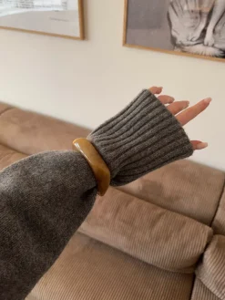 Lykke chunky armbånd - Mørk karamel