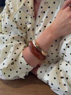 Lykke chunky armbånd - Mørk karamel