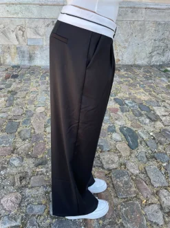 Maddie bukser med omvendt taljebånd - Sort