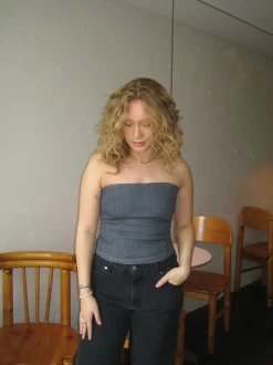 Malina denimtop - Mørkegrå