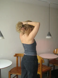 Malina denimtop - Mørkegrå