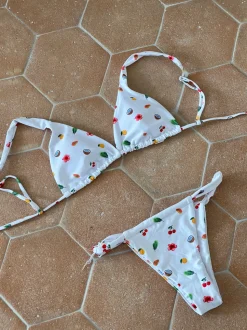 Marietta bikini med frugter - Hvid