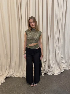 Marisole top i blonde - Kaki