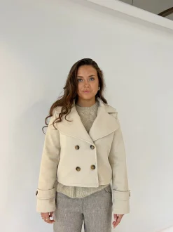 Maxima kort frakke - Beige