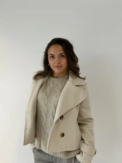 Maxima kort frakke - Beige