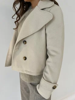 Maxima kort frakke - Beige