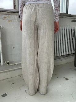 Milana hørbukser - beige/hvide striber