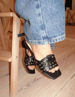 Milina sandaler med nitter - Sort