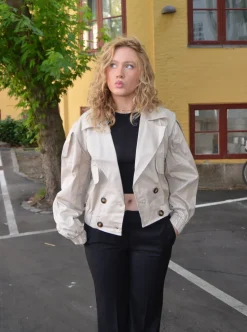 Millie cropped trenchcoat - Beige