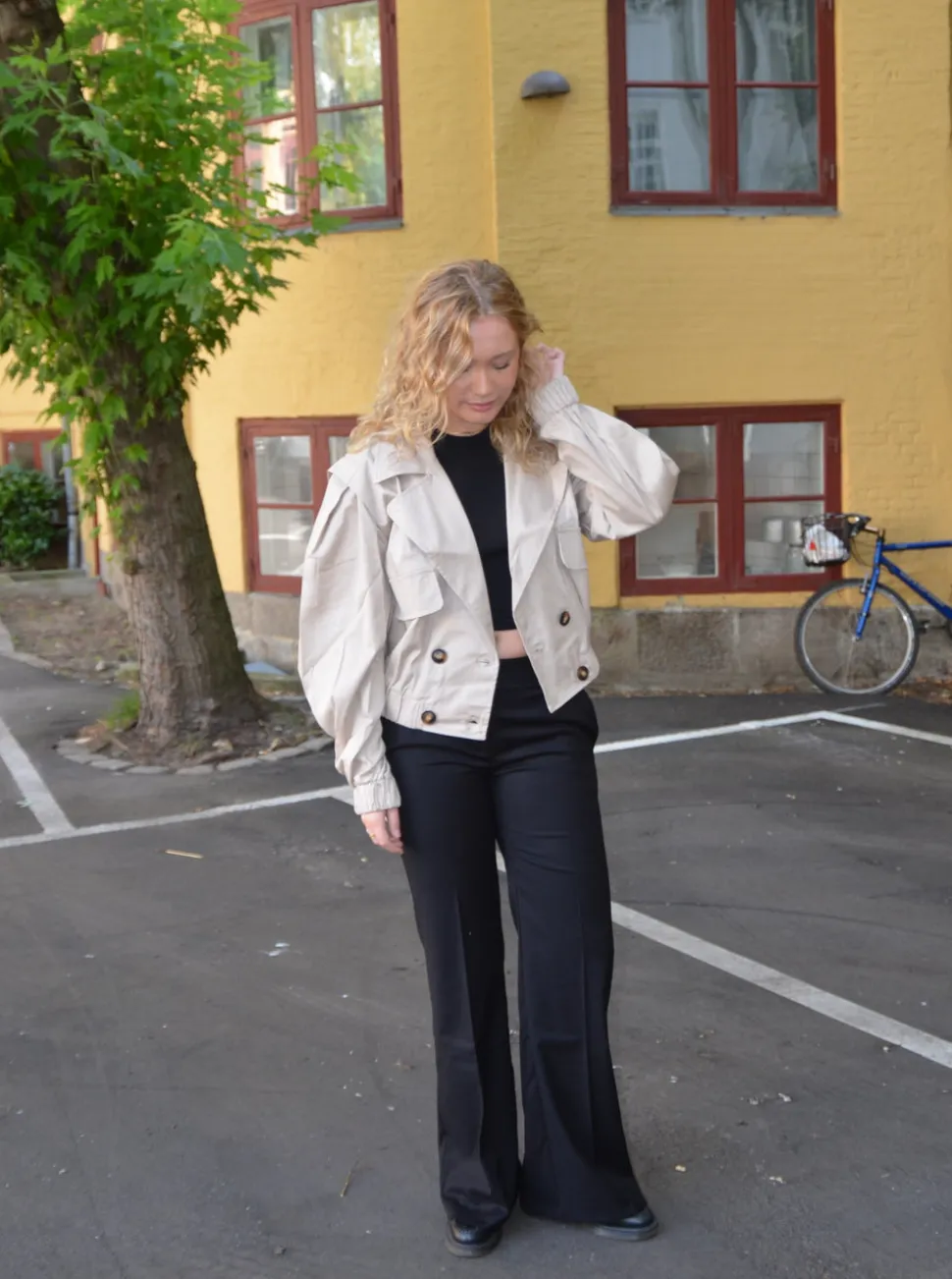 Millie cropped trenchcoat - Beige
