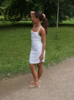 Minta kjole med åben ryg - Hvid