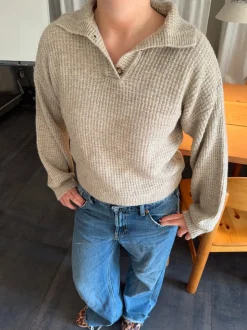 Molly striktrøje - Beige