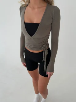 Motion wrap bluse - Ash