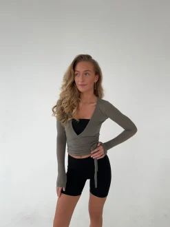 Motion wrap bluse - Ash